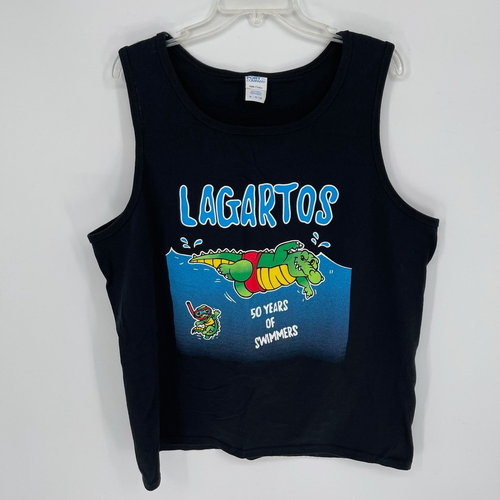 Port &‎ Company Men's Black Lagartos 50 Years of Swimmers Croc Tank Top Size XL